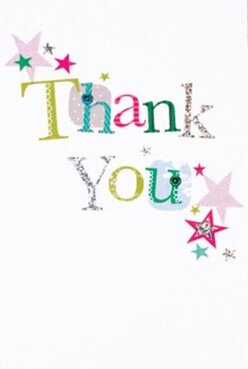 This thank you card radiates delight, its spirited composition evocative of the local warmth found in South Wimbledon's tight-knit community. Across the front, 'Thank You' is boldly stitched, each letter assuming its own character-lively lime, fuchsia, sky blue-with understated patterns evoking the charm of handcrafts from around Merton Abbey Mills. Dotted with silver glints and whimsical textures, the phrase isn't just written but truly comes alive, catching the room's light much like the mosaic of colours at Haydons Road's flower markets. Surrounding the message, shimmering stars in magenta, teal, and gold tumble like festive confetti, suggesting the afterglow of a joyful thank you lunch at a Colliers Wood garden café. The background is a perfect white canvas, setting off these vibrant shapes in airy clarity. Running your fingers over the surface, there's a pleasing touch-subtle indents and glitter that capture the tactile essence of a lovingly handmade gift. This card brings to mind the creative energy of South Wimbledon artisans, echoing the thoughtful arrangements and friendly gestures that define Florist South Wimbledon's service. It's a card meant to accompany a bouquet on a day when gratitude needs to be heard and felt, the design itself as reassuring as a neighbourly smile.